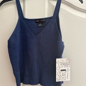 Blue Sleeveless Crop Camisole